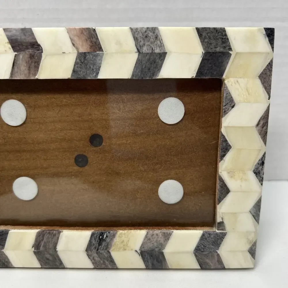 Grey Mosaic Chevron Zig Zag Stripe Wood 4x6 Photo Frame Picture Portrait 7x5.5